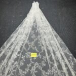 LC3591-18 Pure Silver Bridal Glitter Lace