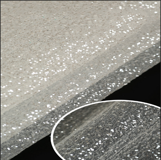 HGP10 Lightweight Bubbly Organza with High-Shine Silver Glitter