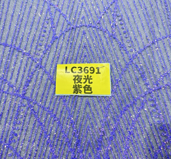 LC3624 Moonlight Floral Glitter Tulle Fabric