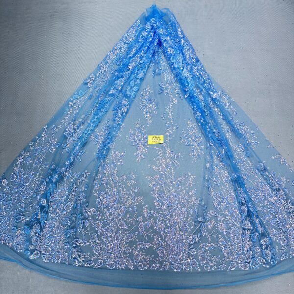 LC7640 Custom 3D Embellished Tulle Fabric