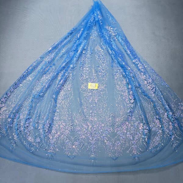 LC7644 Custom 3D Embellished Tulle Fabric