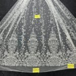 LC3550-9 Pure Silver Bridal Glitter Lace