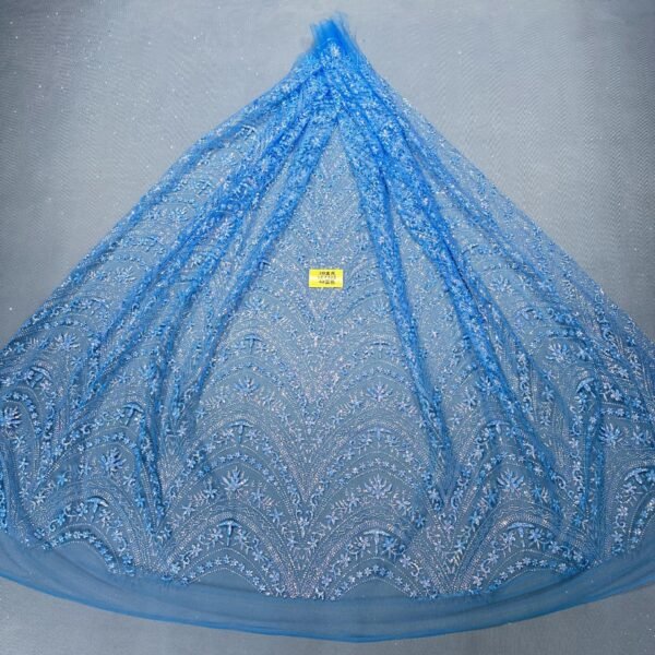 LC7322 Custom 3D Embellished Tulle Fabric