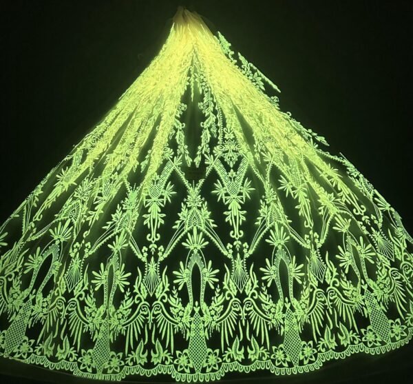 LC3633 Moonlight Floral Glitter Tulle Fabric