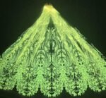 LC3636 Moonlight Floral Glitter Tulle Fabric