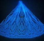 LC3563 Moonlight Floral Glitter Tulle Fabric