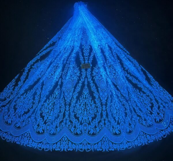 LC3563 Moonlight Floral Glitter Tulle Fabric
