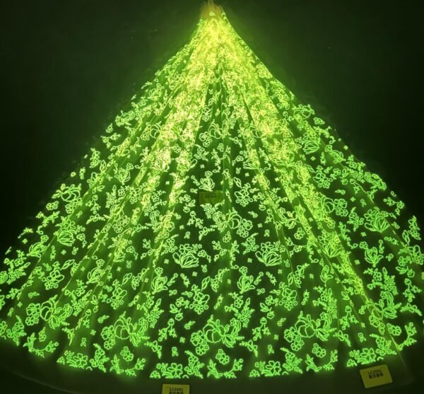 LC3550 Moonlight Floral Glitter Tulle Fabric