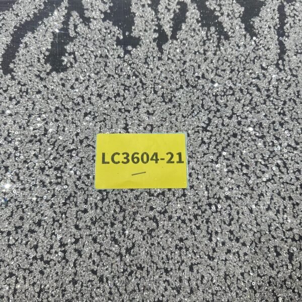 LC3604-21 Pure Silver Bridal Glitter Lace