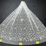 LC3597-13 Pure Silver Bridal Glitter Lace