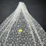 LC3597-13 Pure Silver Bridal Glitter Lace