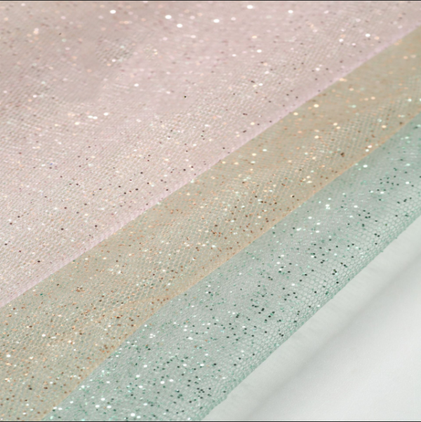 HGP05 Colorful Glitter Tulle Fabric with Fine Details