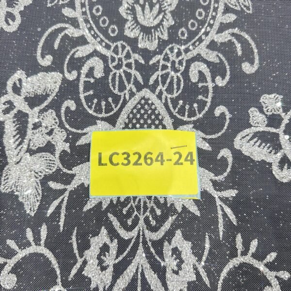 LC3264-24 Pure Silver Bridal Glitter Lace