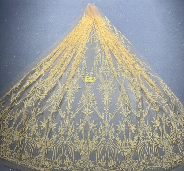 LC3633 Moonlight Floral Glitter Tulle Fabric