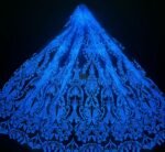 LC3634 Moonlight Floral Glitter Tulle Fabric