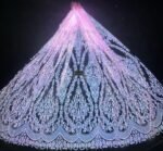 LC3563 Moonlight Floral Glitter Tulle Fabric