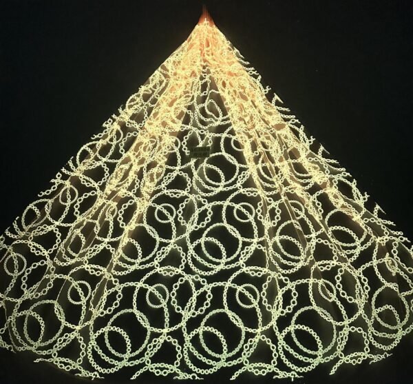 LC3596 Moonlight Floral Glitter Tulle Fabric