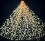 LC3329 Moonlight Floral Glitter Tulle Fabric
