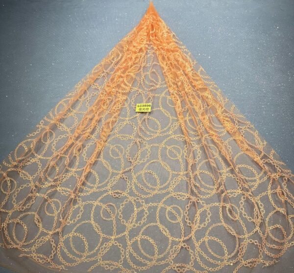 LC3596 Moonlight Floral Glitter Tulle Fabric