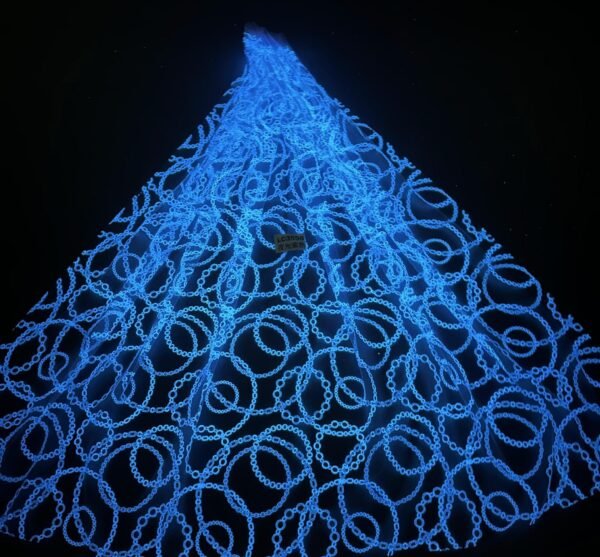 LC3596 Moonlight Floral Glitter Tulle Fabric