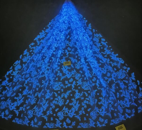 LC3329 Moonlight Floral Glitter Tulle Fabric