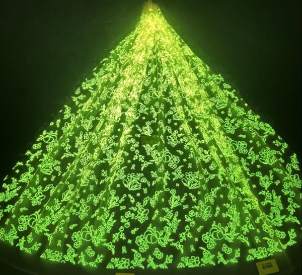 LC3329 Moonlight Floral Glitter Tulle Fabric