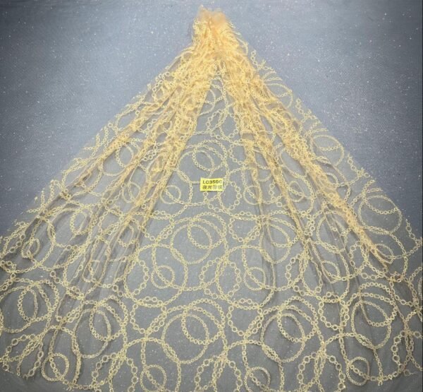 LC3596 Moonlight Floral Glitter Tulle Fabric