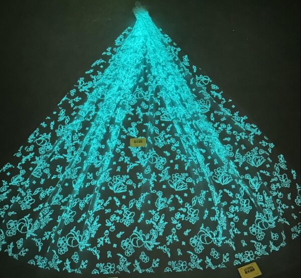 LC3329 Moonlight Floral Glitter Tulle Fabric