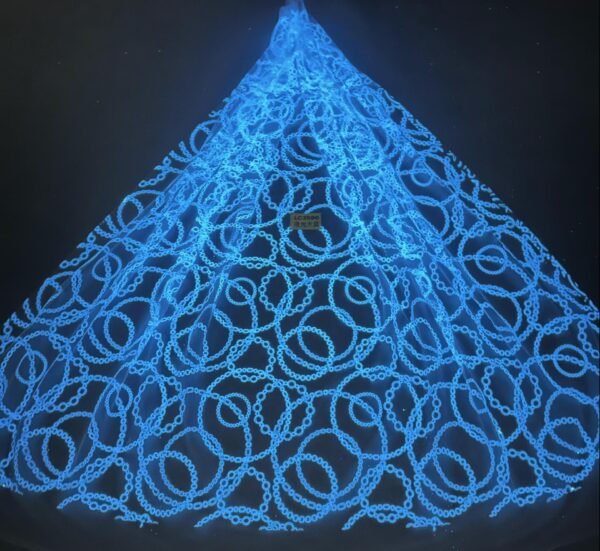 LC3596 Moonlight Floral Glitter Tulle Fabric