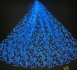 LC3329 Moonlight Floral Glitter Tulle Fabric