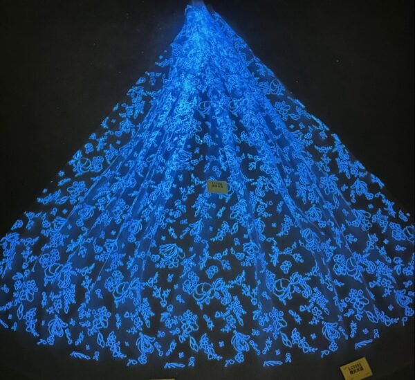 LC3329 Moonlight Floral Glitter Tulle Fabric