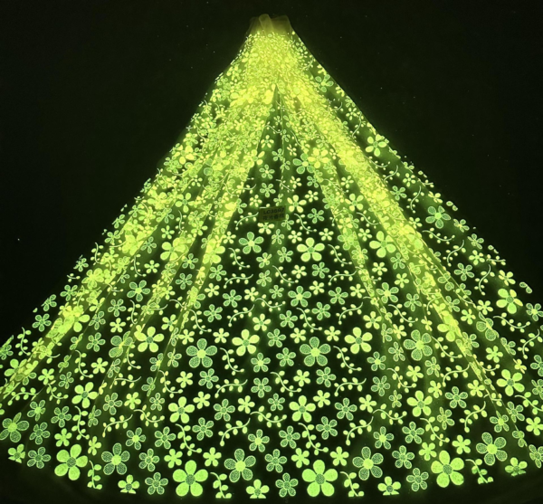 LC3597 Moonlight Floral Glitter Tulle Fabric