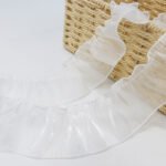 Lace Trim Double Layer Organza - Elegant Fabric