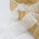 Lace Trim Double Layer Organza - Elegant Fabric
