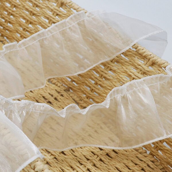 Lace Trim Double Layer Organza - Elegant Fabric