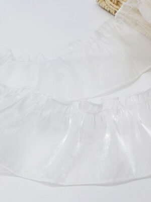 Lace Trim Double Layer Organza - Elegant Fabric
