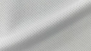 Draped white 100% polyester 75D birdseye mesh lining fabric, soft pin dot texture, item SY013, 150gsm