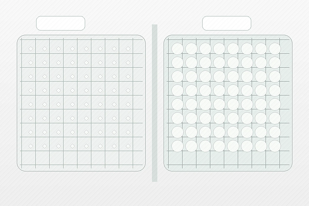 Concept comparison of recessed bird-eye mesh and open perforated mesh lining structures