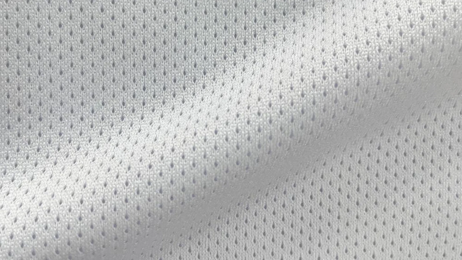 Draped white 100% DTY polyester lightweight birdseye pin dot mesh lining fabric, item SY185, 120gsm